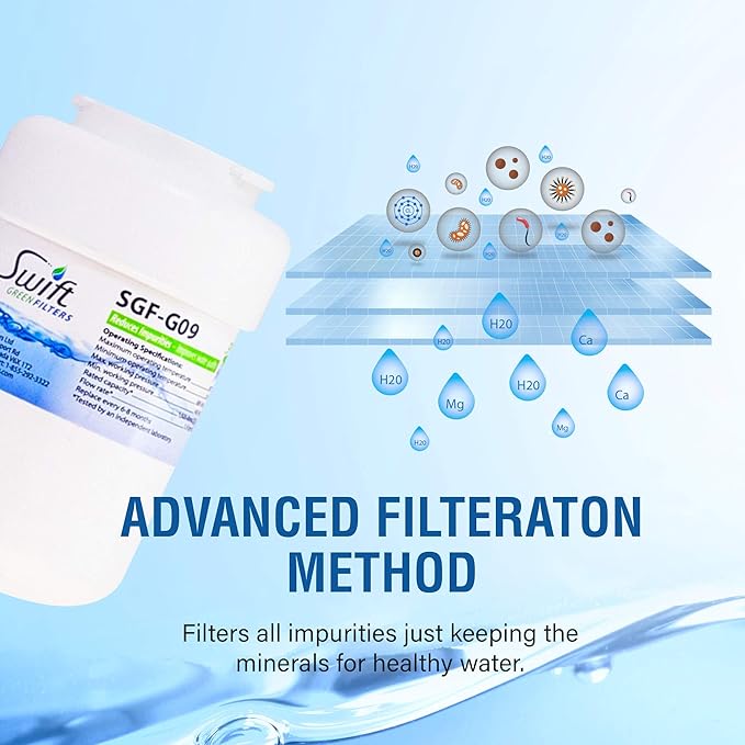 Swift Green Replacement Water Filter SGF-G9, fits GE MWF, GWF, GWFA; Hotpoint HWF, HWFA; Amana 12527301; Sears 469991