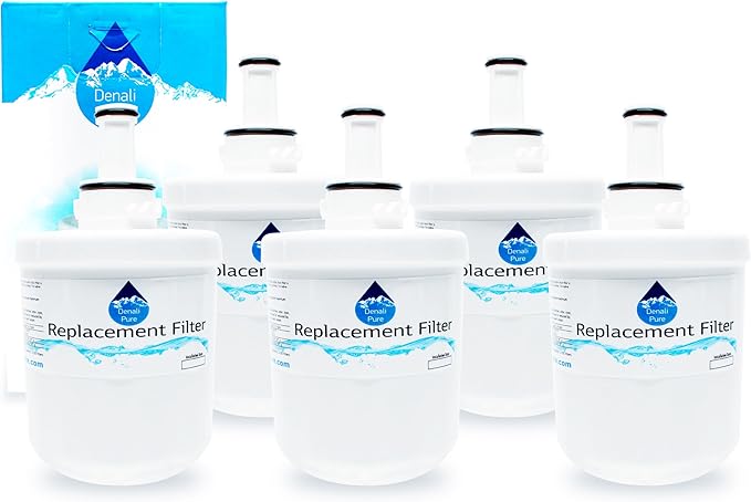 5-Pack Replacement for Samsung RF267AERS Refrigerator Water Filter - Compatible with Samsung DA29-00003G, Samsung DA29-00003B, Samsung DA29-00003A Fridge Water Filter Cartridge - Denali Pure