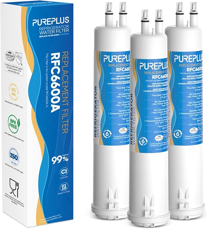 PUREPLUS Compatible with 4396841, Everydrop® Filter 3, EDR3RXD1, 4396710, 46-9083, 46-9030, 9030, 9083, Refrigerator Water Filter, 3Pack