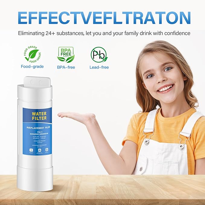 EDRARXD1 Water Filter Replacement Compatible with EDRARXD1, Everydrop Filter A, EDRARXD1B, WRMF3636RZ, WRMF3636RW, WRMF3636RB, Pack of 3