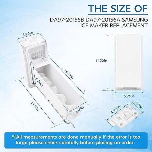 DA97-20156B Refrigerator Ice Bucket Replacement for Samsung Refrigerator Ice Maker Replacement Ice Tray Ice Container Assembly RF28R7201SR, RF28R7201SR/AA, RF28HMEDBSR Ice Bin