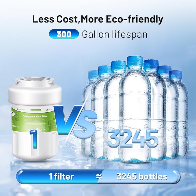 AQUALINK RWF0600A Refrigerator Water Filter, Compatible with GE MWF, MWFINT, MWFA, HDX FMG-1, GSE25GSHECSS, 46-9991, GSH25JSDDSS, GSHS6LGBBHSS, PC75009, GSHS6HGDBCSS, 197D6321P006 3PACK