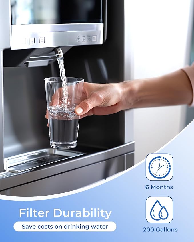 Ecoviva EDR1RXD1 Refrigerator Water Filter, Replacement Compatible with W10295370A, Filter 1, EDR1RXD1B, W10295370, WHR1RXD1, KAD1RXD1, P4RFWB, P8RFWB2L, 46-9930, 46-9081, 2 Pack
