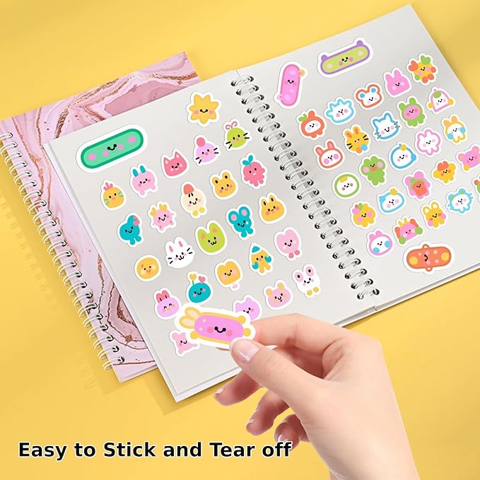 BetterJonny 4 Pcs Reusable Sticker Book Collecting Album Blank Sticker Storage Organizer Book, A5 Size 24 Inner Pages Per Album, Release Paper for Collecting Stickers, Labels(Phantom Quicksand)