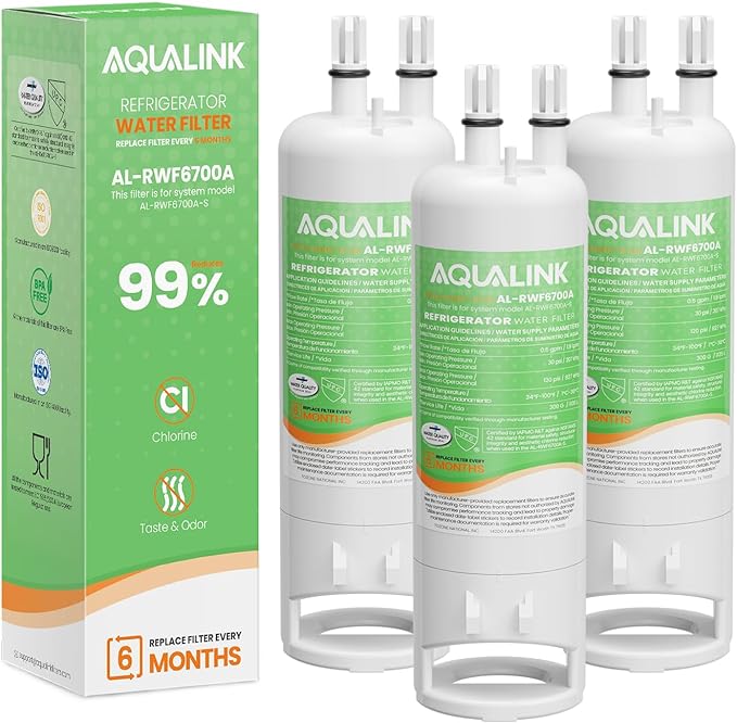 AQUALINK EDR1RXD1 Replacement for Everydrop® Filter 1, Kenmore® 46-9081, 46-9930, EDR1RXD1, EDR1RXD1B, P8RFWB2L, P4RFWB, RWF6700A 3PACK