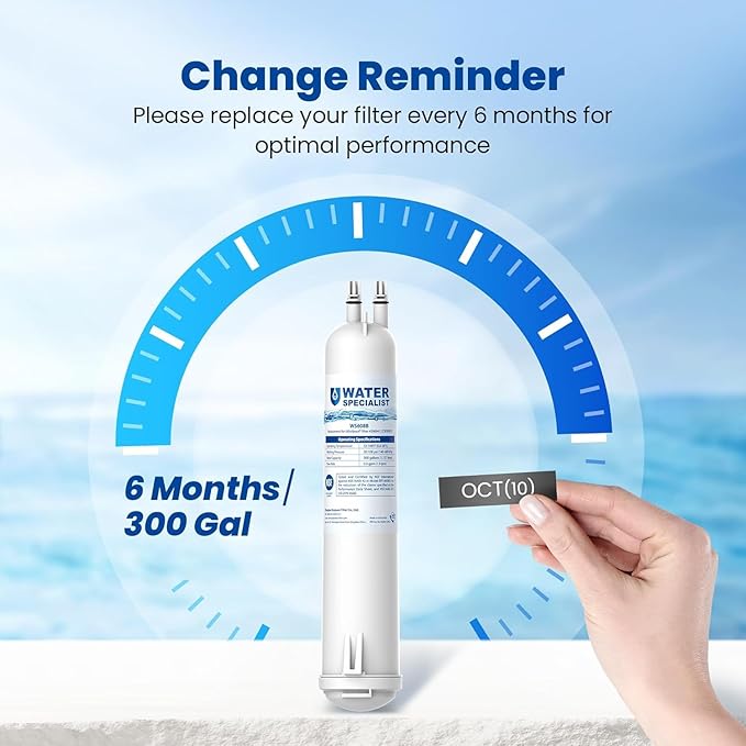 Waterspecialist EDR3RXD1 Water Filter, Replacement for 4396841, Everydrop® Filter 3, 4396710, Kenmore® 46-9083, 46-9030, WS608 Refrigerator Water Filter, 2 Filters