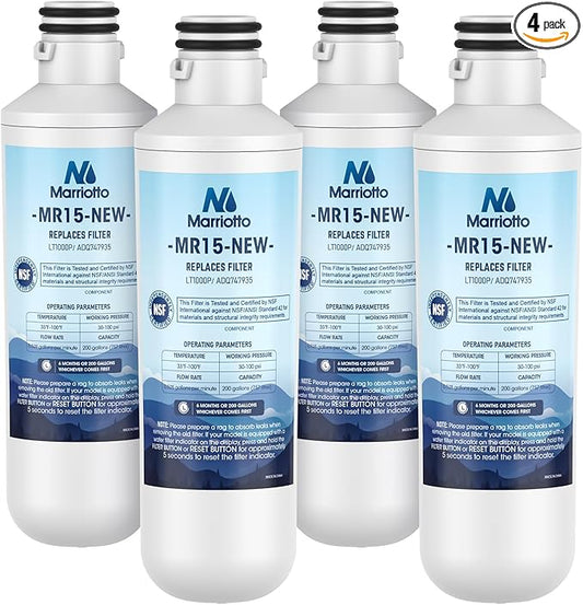 MARRIOTTO Water Filter LT1000PC Replacement for Refrigerator, Compatible with LT1000PC/PCS, LT1000PC, LT-1000PC, MDJ64844601, ADQ747935 ADQ74793504 Water Filter (4 Pack)