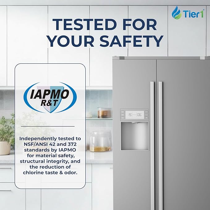 Tier1 RWF1031 WF2CB Refrigerator Water & Air Filter Combo | Replacement for PureSource2, EWF01, FC100, PAULTRA | Fridge Filter - Up to 12 Months Supply | Odor Control | Great Tasting Water (2-pk)