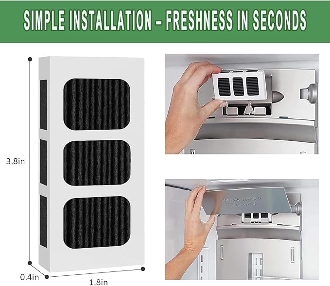 Refrigerator Air Filter Replacement Compatible with Frigidaire Pure Air Ultra II - HypaFilter - Paultra2 - Pureair Ultra 2, Reduces Odors & Improves Air Quality, Easy Installation, 8-Pack