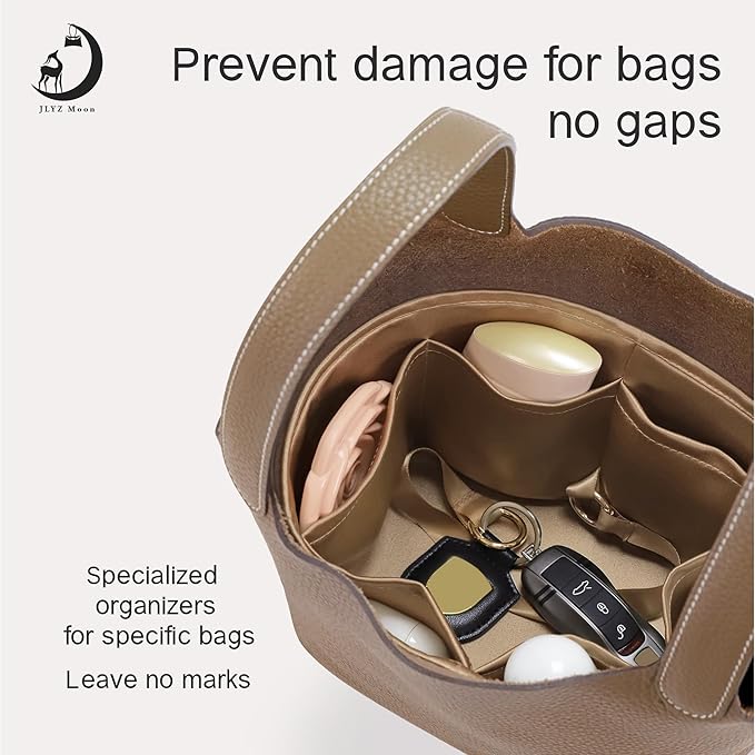 Silky Bag Insert Fit for Hermes Picotin 18/22, Silky Purse Organizer, Lightweight and Silk Touch (Fits PC18, Chai)