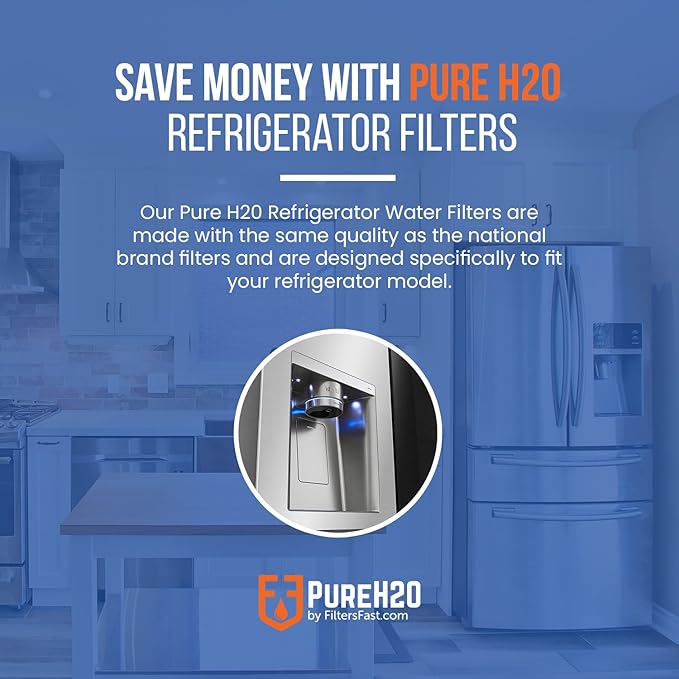 PureH2O PH21130 Compatible Replacement for GE RPWF Carbon Water Filter Cartridge for Fridge Refrigerator Water Dispenser
