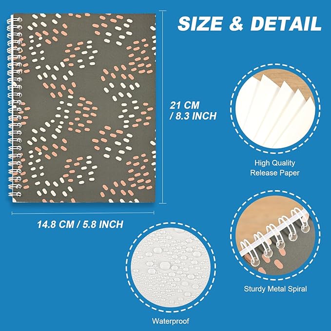 BetterJonny 2 Pcs Reusable Sticker Book Collecting Album Blank Sticker Storage Organizer Book A5 Size with 64 Sheets Release Paper for Collecting Stickers, Labels