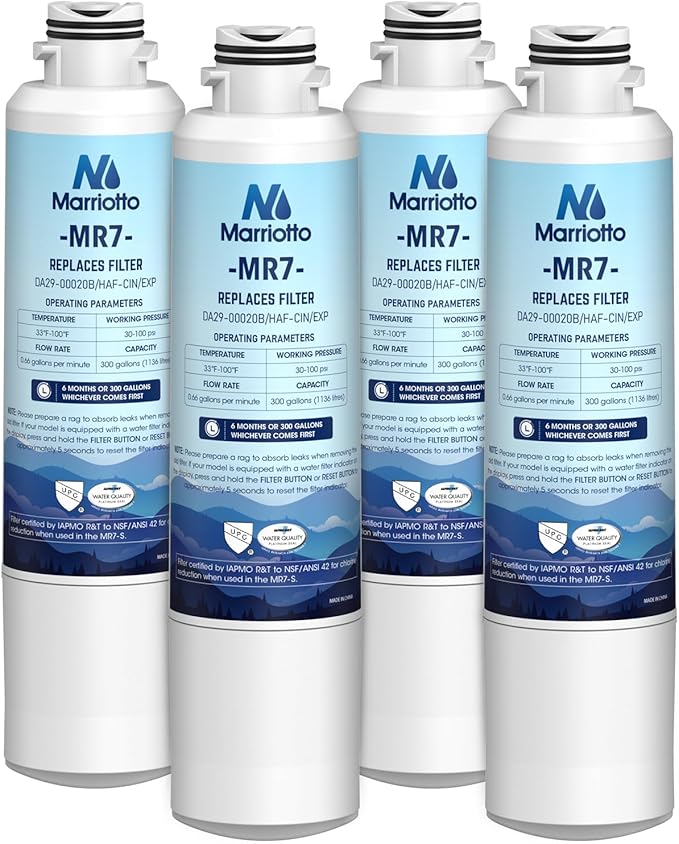 MARRIOTTO Compatible with Samsung DA29-00020B Refrigerator Water Filter, DA29-00020B, DA29-00020A, HAF-CIN/EXP, 46-9101 Refrigerator Water Filter, 4 Pack