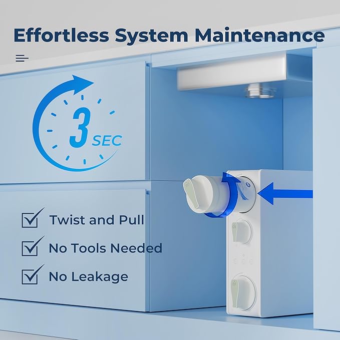 iSpring RO500-ORB Reverse Osmosis System, NSF 58 Certified, 500 GPD Under Sink RO System, Tankless Reverse Osmosis Water Filter, 2:1 Pure to Drain Ratio, White, Oil Rubbed Black Faucet