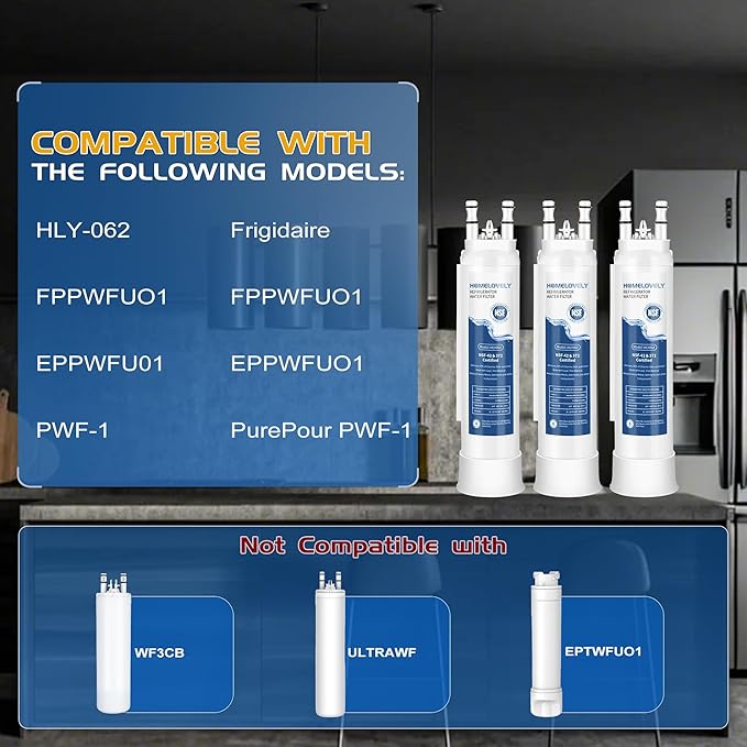 FPPWFU01 Water Filter & PureAir Ultra II PAULTRA2 Air Filter Replacement for Frigidaire FRSS2623ASD, FRSS2623ASJ, FRSS2623ASN, FRSS26L3AFC, GRSS2652AF, FRSS2623AWC, 3 Combo