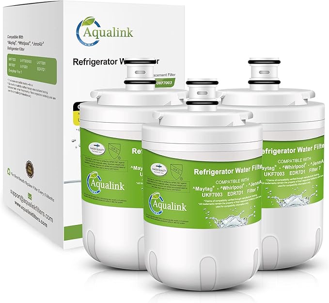 AQUALINK UKF7003 Refrigerator Water Filter, Replacement for Maytag UKF7003, UKF7002AXX, Whirlpool EDR7D1, UKF7003AXX, UKF7002, 7003AXXP, UKF7001AXX, UKF6001AXX, UKF5001