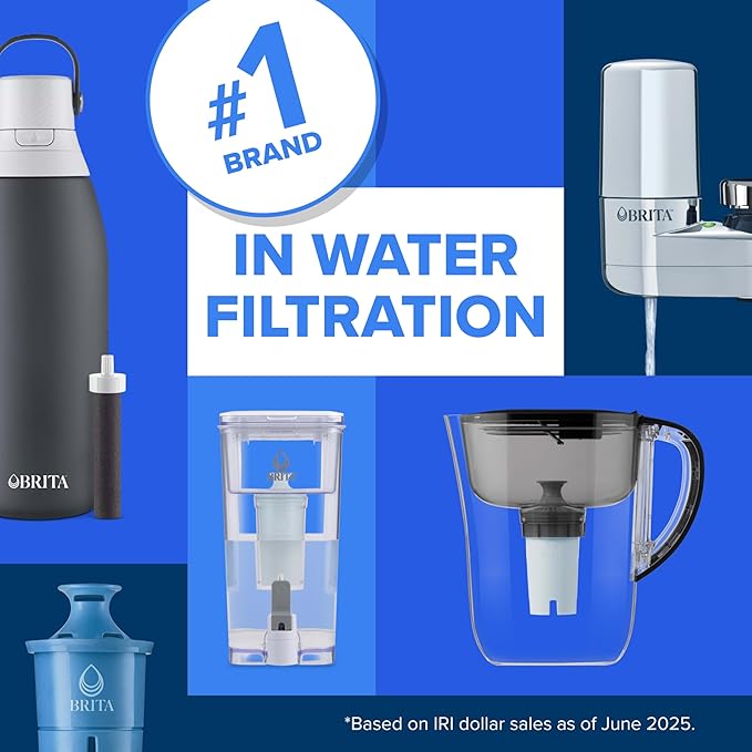 Brita Elite Water Filter Replacement for Pitchers and Dispensers, BPA-Free, Reduces 99% of Lead, Lasts Six Months or 120 Gallons, Includes 1 Pitcher Replacement Filter