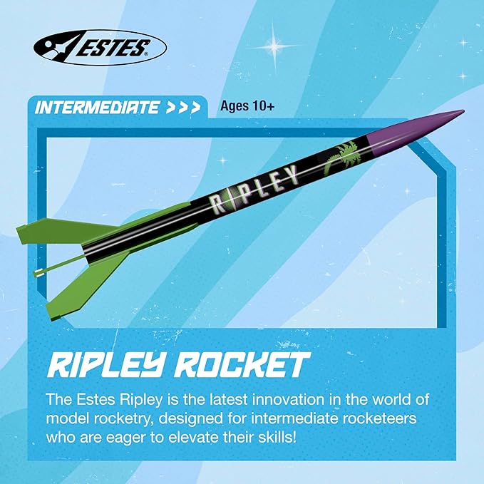 Estes 0653 Ripley Rocket-Building Kit, Intermediate Mini Flying-Model-Rocket Kit for Ages 13+