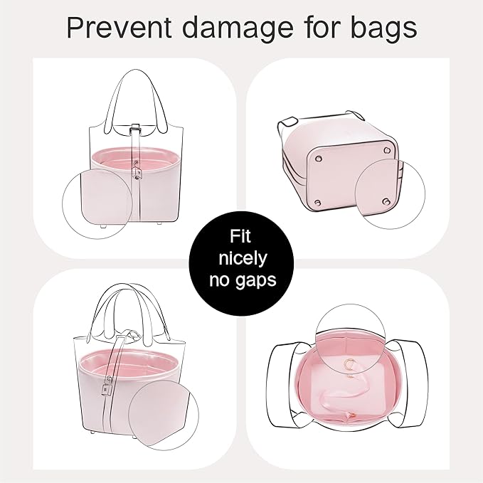 Silky Bag Insert Fit for Hermes Picotin 18/22, Silky Purse Organizer, Lightweight and Silk Touch (Fits PC18, Pink)