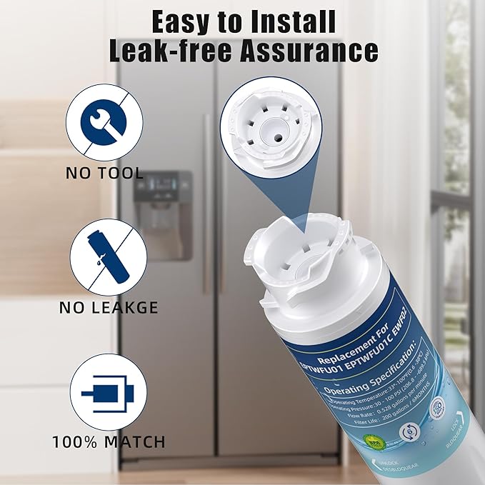 Water Filter Replacement for EPTWFU01,Water Filter Compatible with Frigi-daire EPTWFU01, EWF02, Pure Source Ultra II,Pack of 3