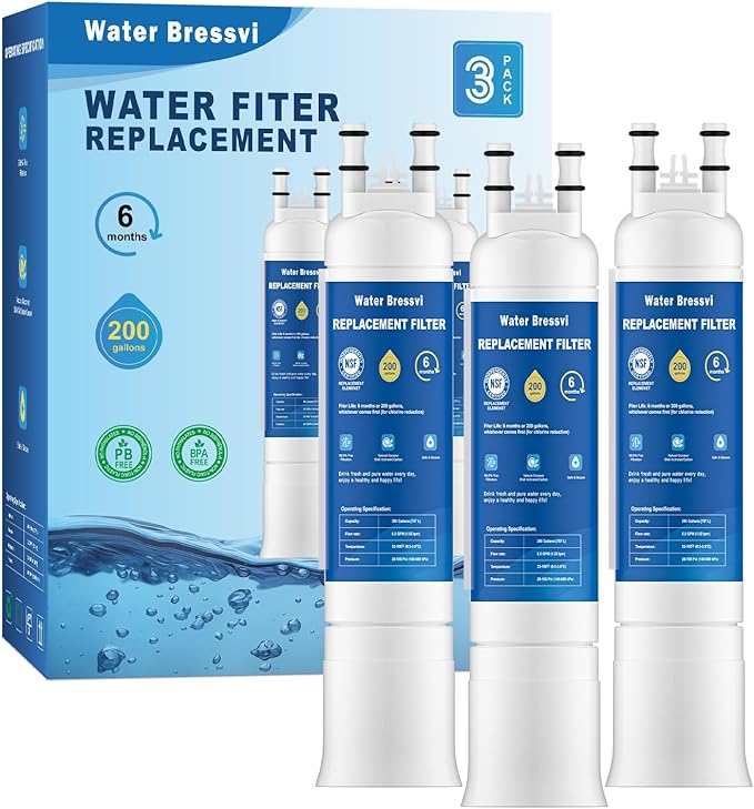 FPPWFU01 Water Filter Replacement Compatible with Frigidaire FPPWFU01, Electrolux FPPWFU01, PureAdvantage, PWF-1 FPPWFU01 PurePour Water Filter, Remove Impurities from Water (3-PCS)