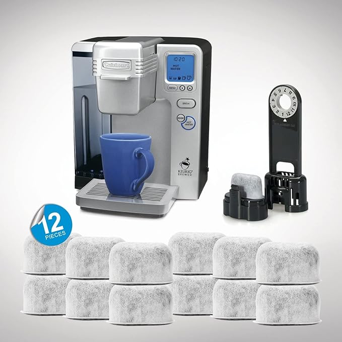 12 Pack Replacement Charcoal Water Filters for All Cuisinart Coffee Machines - Cuisinart Compatible (NOT KEURIG) Filters Fit Both Newer & Older Models Cuisinart Coffee Makers