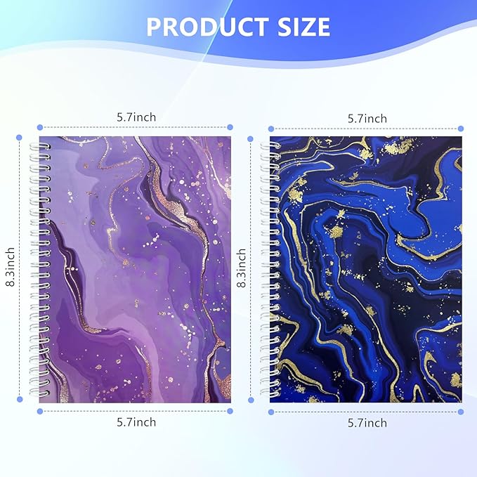 2 Pack Reusable Sticker Collecting Book Storage Album with 32+32 Sheets Blank Release Paper A5 Size Sticker Collection Holder Organizer Book for Adults (Blue+Purple)