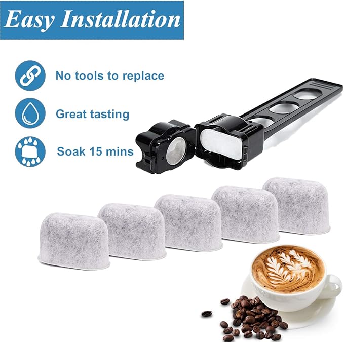 Replacement Charcoal Water Filters for All Cuisinart Coffee Machines - Cuisinart Compatible (NOT KEURIG) Filters Fit Both Newer & Older Models Cuisinart Coffee Makers Pack of 12