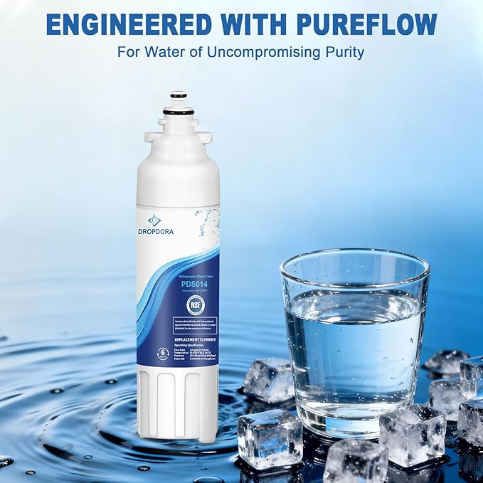 ADQ73613401 Replacement 3-Pack, NSF 42 & 372 Certified, Refrigerator Water Filter Compatible with LG LT800P, LT800PC, ADQ736134, ADQ73613402, LSXS26326S, LSXS26366S