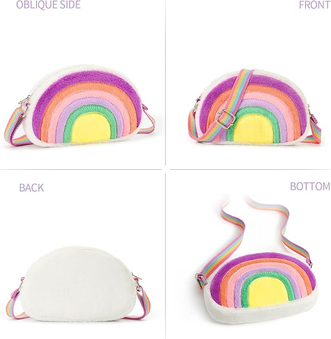 Toddler Purse Easter Basket Stuffers Gifts for Kids: 2 3 4 5 6 7 8 Year Old Girl Birthday Gift, Rainbow Crossbody Bag