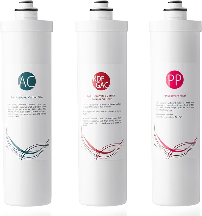 iSpring F3-CUA4 6-Month Filter Pack for 4-Stage 0.1 Micron Ultra-Filtration Under Sink Water Filter System