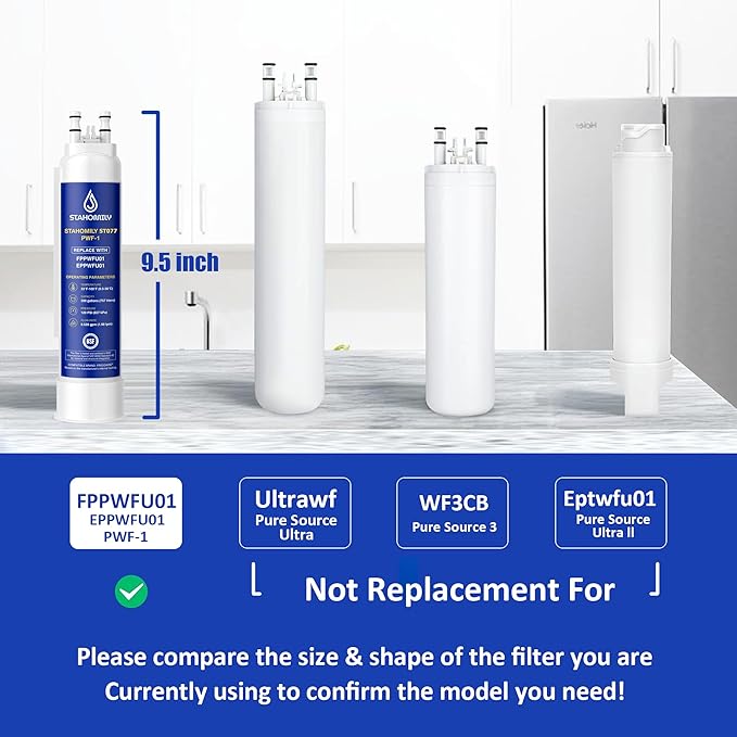 FPPWFU01 PWF-1 Water Filter Replacement for Frigidaire, PurePour FPPWFU01, PWF-1, EPPWF01 PureAdvantage PWF-1 and PureAir AF-2 FRGPAAF2 Air Filter Combo（3+3）