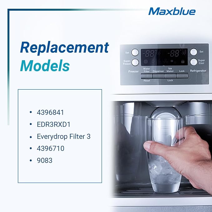Maxblue EDR3RXD1 Replacement for 4396841, Everydrop® Filter 3, 4396710, Kenmore® 46-9083, 46-9030, Refrigerator Water Filter, 2 Filters