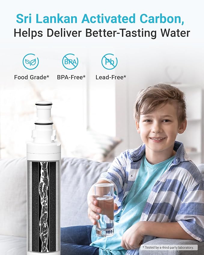 AQUA CREST 4396701 Refrigerator Water Filter, Compatible with Whirlpool 4396701, 4396702, EDR6D1, EveryDrop Filter 6, Kenmore 9915, 46-9915