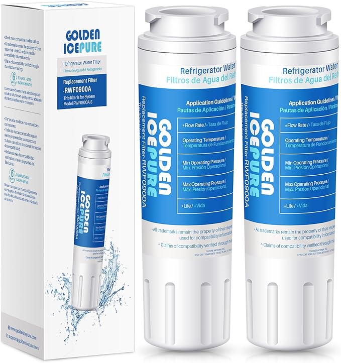 GOLDEN ICEPURE RWF0900A Replacement for MAYTAG UKF8001, Whirlpool Filter 4 EveryDrop EDR4RXD1, KRFC300ESS01, 46-9006, PUR Puriclean II Replacement Water Filter 2PACK