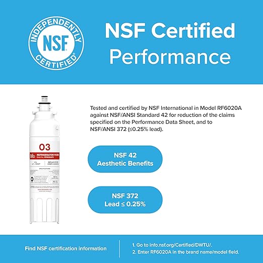 Brio LT800P & ADQ73613401 Water Filter Replacement for LG LT800p, ADQ73613402, ADQ73613408, ADQ75795104, Kenmore 46-9490, LSXS26326S, LMXC23746S, LMXC23746D, NSF 42, 53, 372, & 401 (3 Pack)