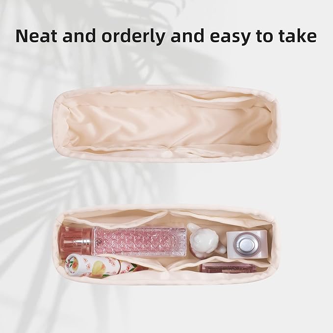 DGAZ Silk Purse Organizer Insert For Lady-Dior Micro/Mini/S/M/L bags，Silky Smooth Bag Organizer，Luxury Handbag & Tote Shaper（Craie，Micro）