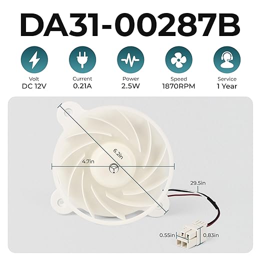 DA31-00334C DA31-00287B Refrigerator Evaporator Fan Motor Replacement Compatible with Sam-Sung Refrigerator Fridge, Replaces DA31-00305A DA96-00968A DA31-00334C DA31-00334A by Fetechmate