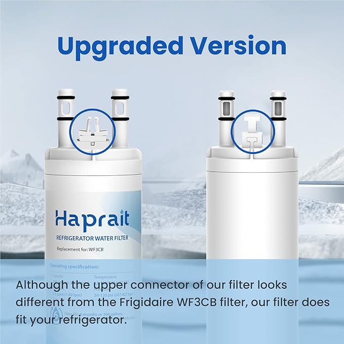WF3CB Water Filter Replacement, HP006 Compatible with Frigidaire WF3CB, Pure Source 3, WF425, 706465, 242069601, 242086201, 242017800, Height 9 inches, 2 Count
