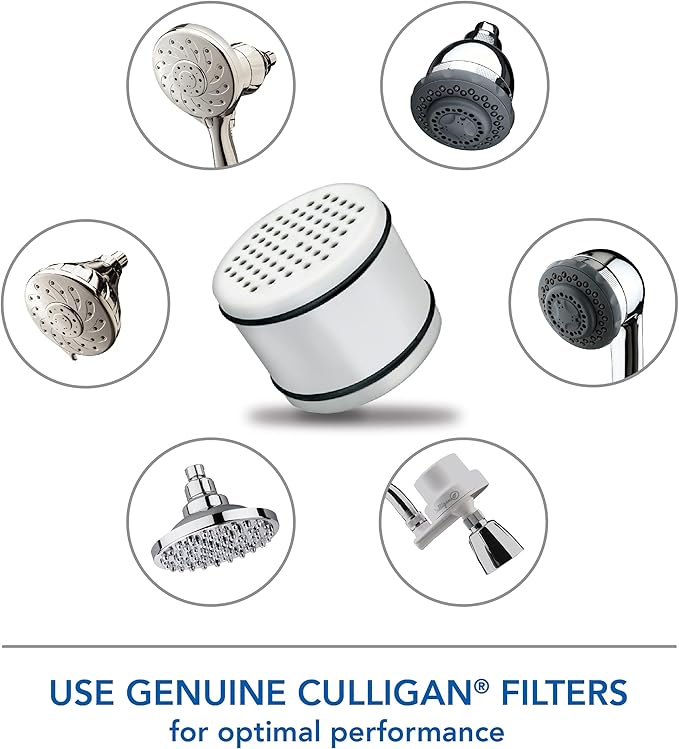 Culligan® Official Shower Filter Replacement WHR-140 Cartridge for Culligan Water Shower Filter Systems WHR-140,WSH-C125,ISH-100,HSH-C135,(Pack of 6)