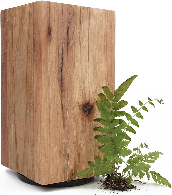 Resafy Magnetic Knife Wooden Block 360 Rotatable Knife Holder Rack Magnetic Stands with Strong Enhanced Magnets Kinves Strip, Modern Style