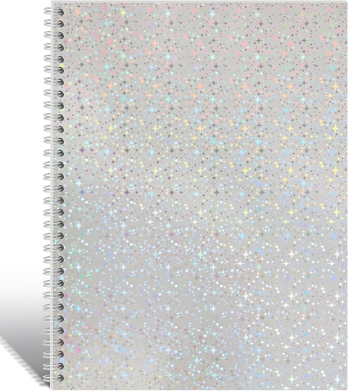 Large Reusable Sticker Book Collecting Album 8.5×11 Inch Sticker Storage Collection Organizer Book for Adult with 40 Sheets Letter Size Blank Release Paper and Holographic Cover (Little Star)