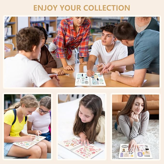 Reusable Sticker Book Collecting Album Sticker Storage Organizer Book with 40 Sheets Blank Release Paper A5 Restickable Stickers Collection Notebook for Adult