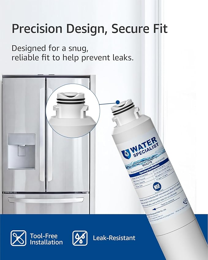 Waterspecialist DA29-00020B Replacement for Samsung® Water Filter DA29-00020B, HAF-CIN/EXP, DA29-00020B-1, HDX FMS-2, RS25J500DSR, RF28HMEDBSR, RF263BEAESR, RF4287HARS, DA97-08006A-1, 2 Filters