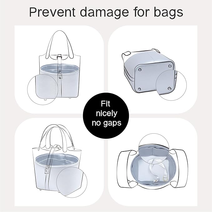 Silky Bag Insert Fit for Hermes Picotin 18/22, Silky Purse Organizer, Lightweight and Silk Touch (Fits PC22, Blue Pale)