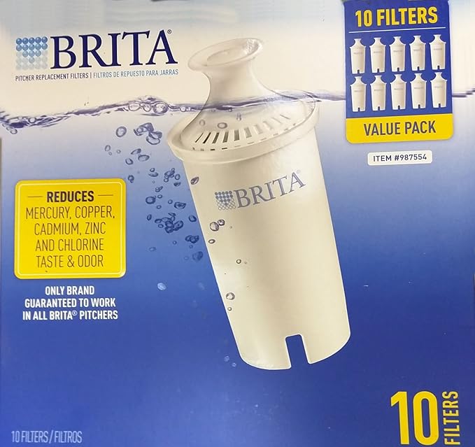 Brita 060258359916 987554 Pitcher Replacement Filters, Pack of 10, 10Ct, White