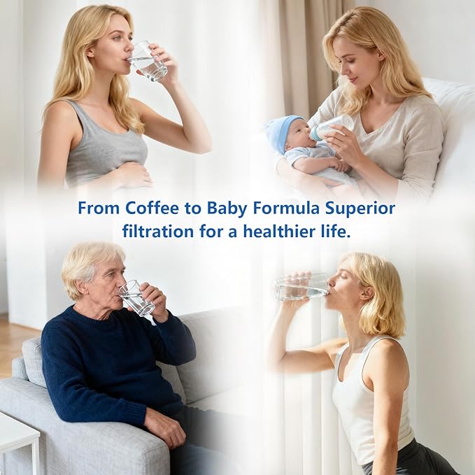 Replacement for Brita® Filter, Brita® Water Pitchers and Dispensers, Classic OB03, Mavea® 107007, and More, Pitcher Water Filter, 1 Year Filter Supply, 6 Count