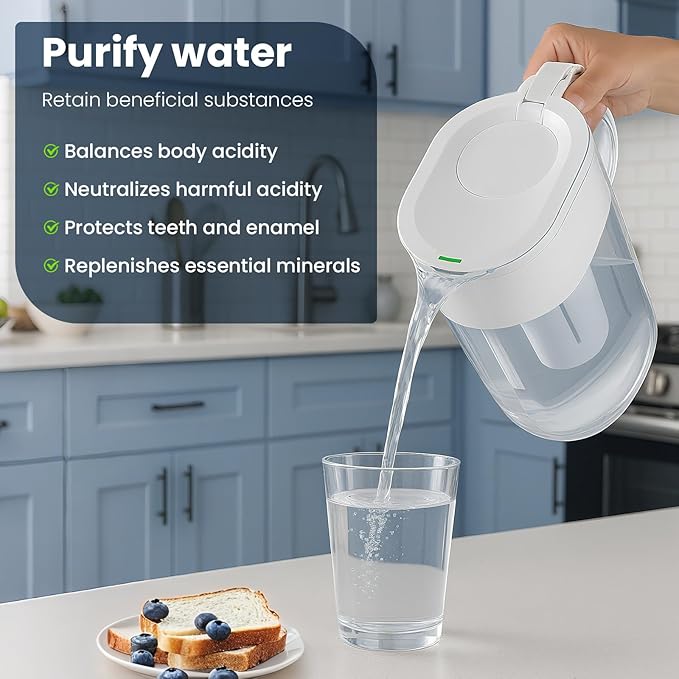 6 Pack Water Filters Compatible with Brita Pitchers, BPA-Free, US Standard, Fits Water Pitchers and Dispensers, Reduces Copper, Cadmium and Mercury Impurities, 50 Gallons