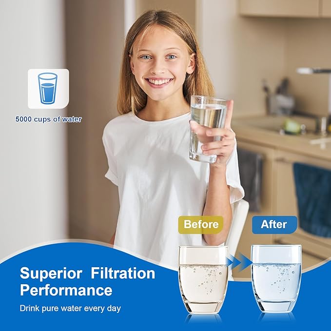 Water Filter Replacement Compatible With Whirlpool, W10295370A, Everydrop Filter 1, EDR1RXD1B, 46-9081, 46-9930, WHR1RXD1, KAD1RXD1, P4RFKB2, P8RFWB2L (3 Pack)