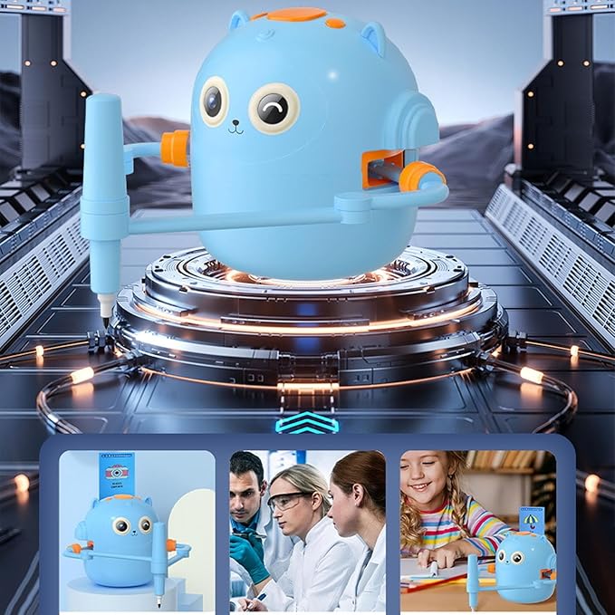 Drawing Robot for Kids, Interactive Educational Drawing Robot, Painting Learning Machine with 2 Pens 100 Sheets Cards, Christmas Birthday Present for Kids 5 6 7 8 9